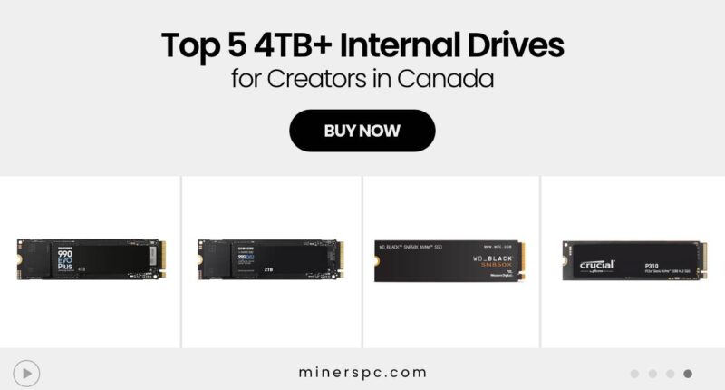 Top 5 Internal Drives for Canadian Creators (4TB+ Storage Options)
